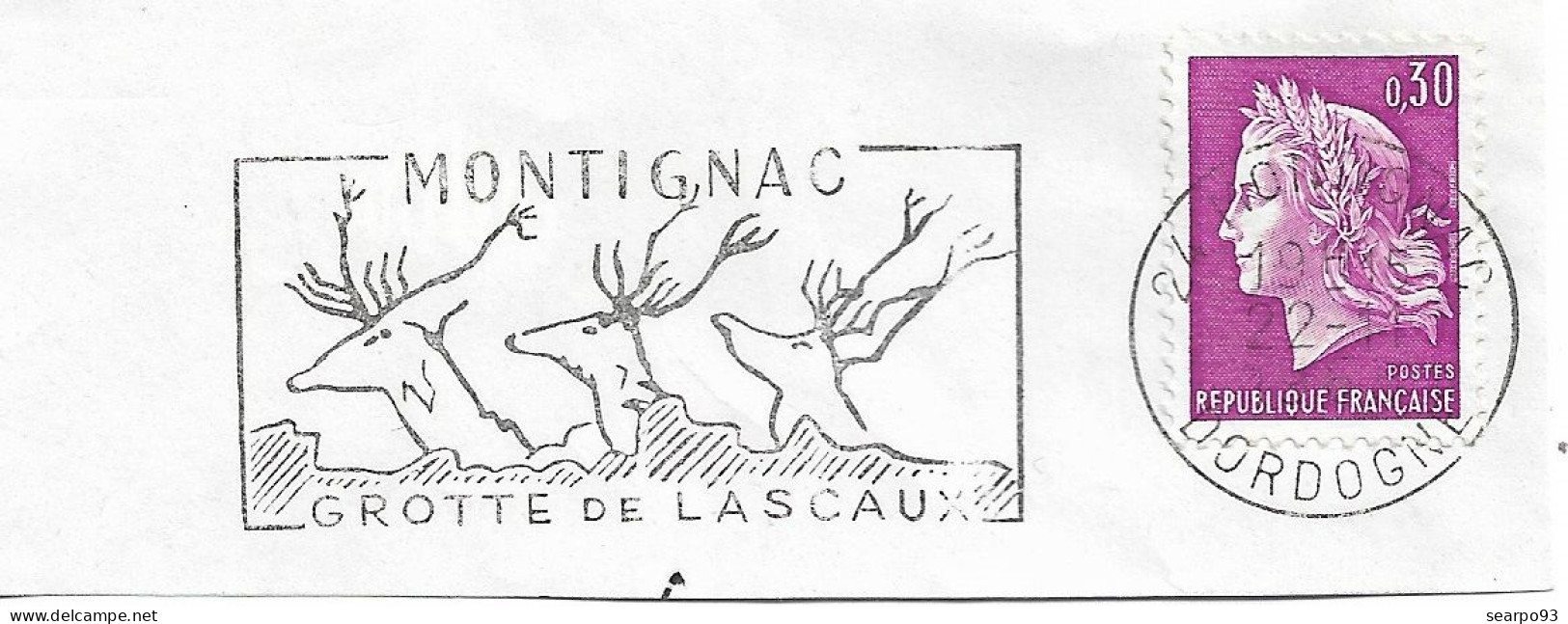 FRANCE. POSTMARK. LASCAUX GROTTO. MONTIGNAC - 1961-....