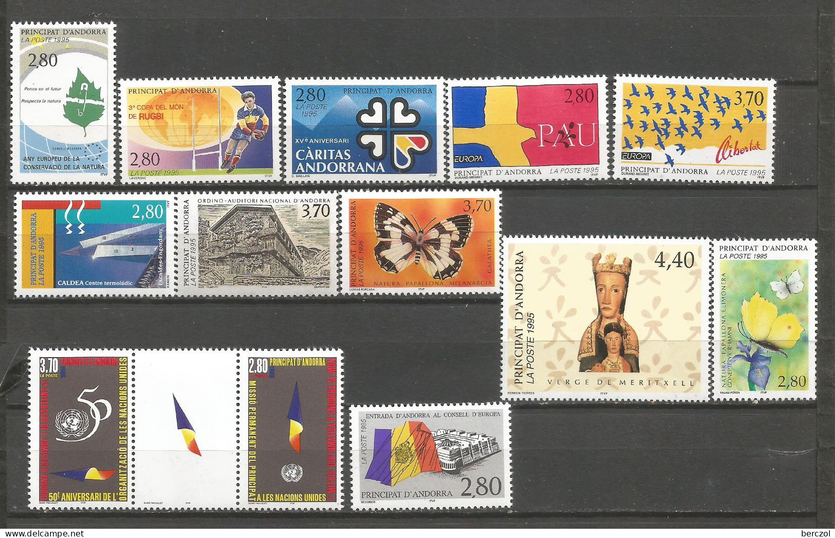 ANDORRE ANNEE 1995LOT DE 13 TP N°454 à 466 NEUFS** MNH TB COTE 29,40 €  - Unused Stamps