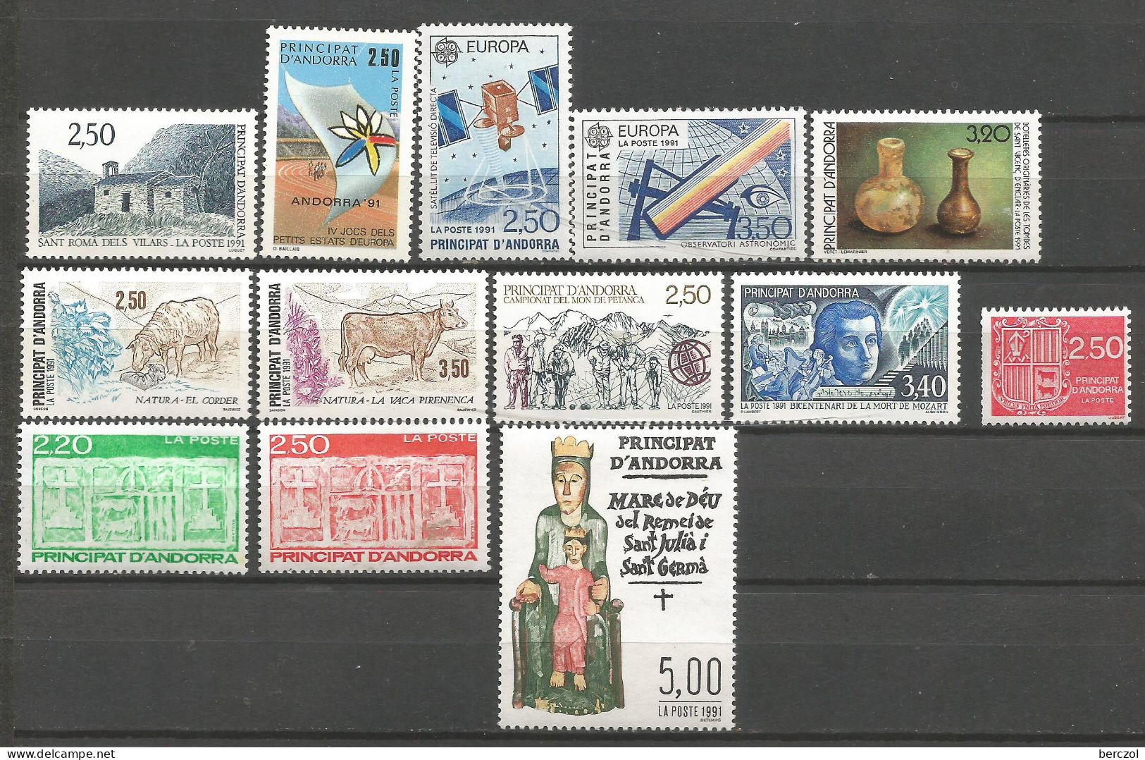 ANDORRE ANNEE 1991 N°400 à 412 NEUFS ** MNH COTE 45,40 € TB - Unused Stamps