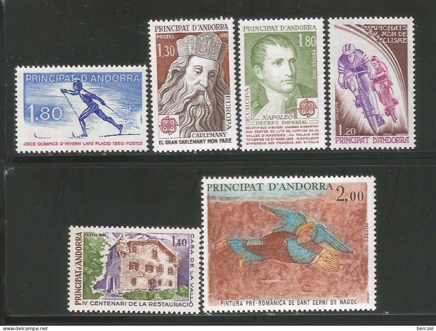 ANDORRE ANNEE 1980 LOT DE 6 TP N°283 à 285,288 à 290 NEUFS** MNH TB COTE 11,80 € - Neufs