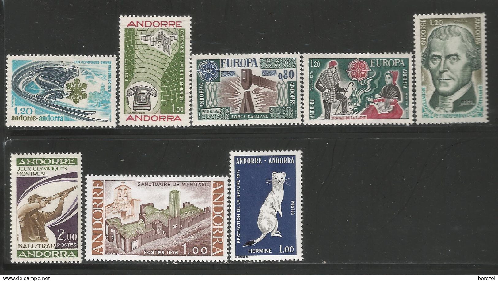 ANDORRE ANNEE 1976 LOT DE 8 TP N°251 à 257,259 NEUFS** MNH TB COTE 24,00 € - Ongebruikt