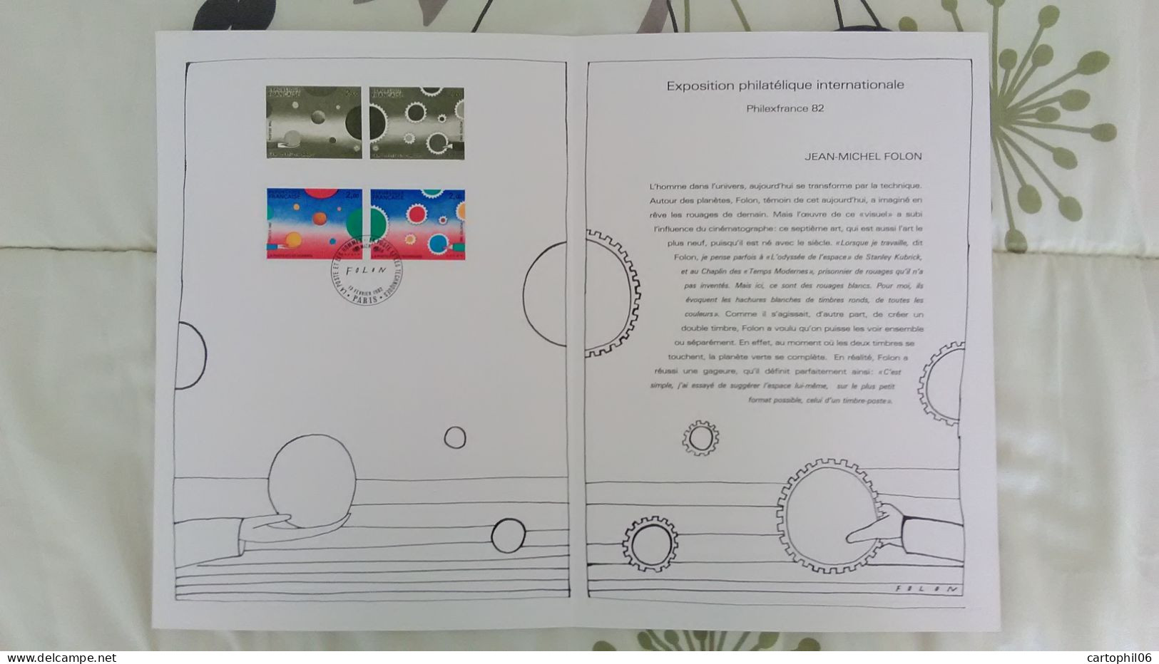 - Document Premier Jour JEAN-MICHEL FOLON - Exposition Philexfrance PARIS 1982 - - Modern