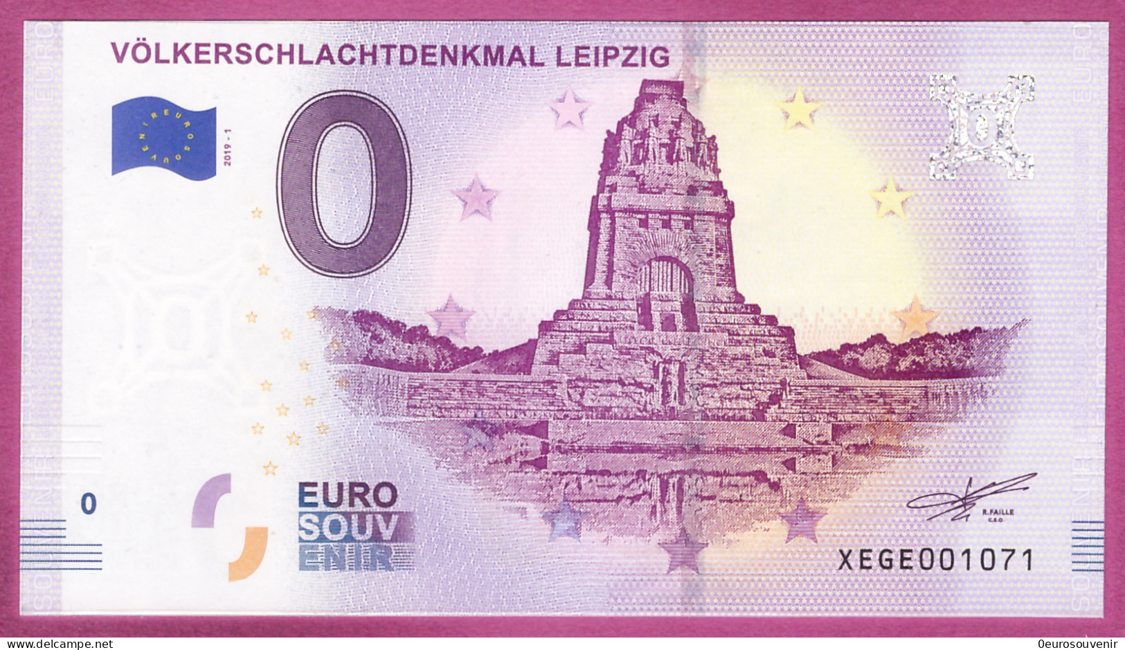 0-Euro XEGE 2019-1 VÖLKERSCHLACHTDENKMAL LEIPZIG - Privéproeven