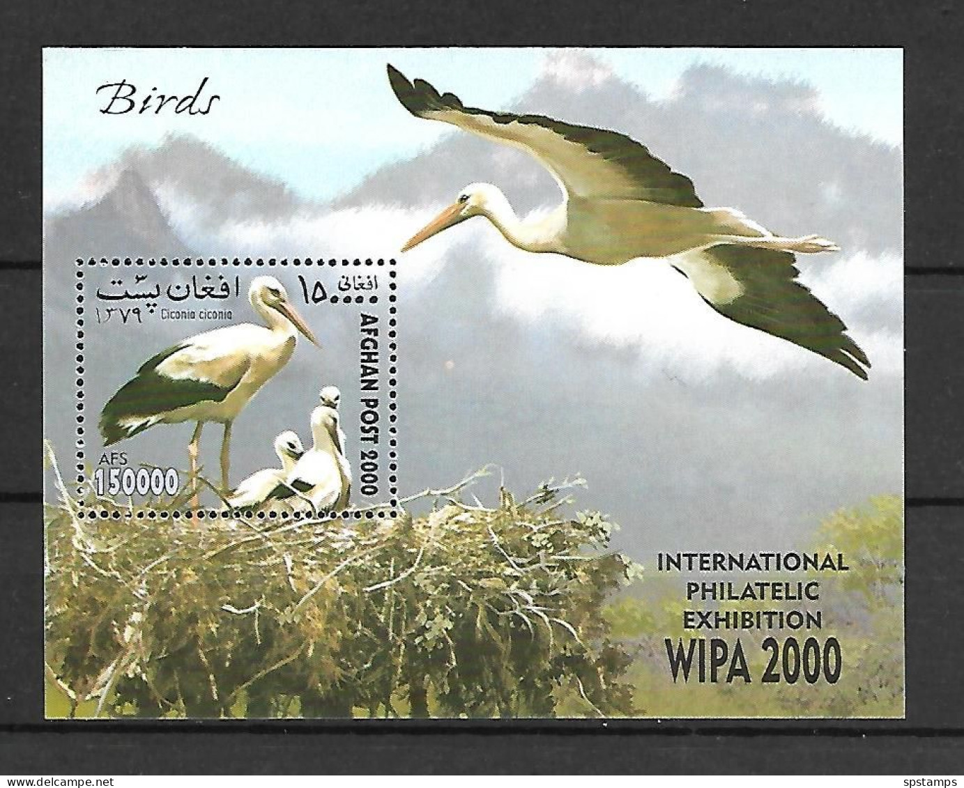 Afghanistan 2000 Birds - Pelicans MS MNH - Pelikane