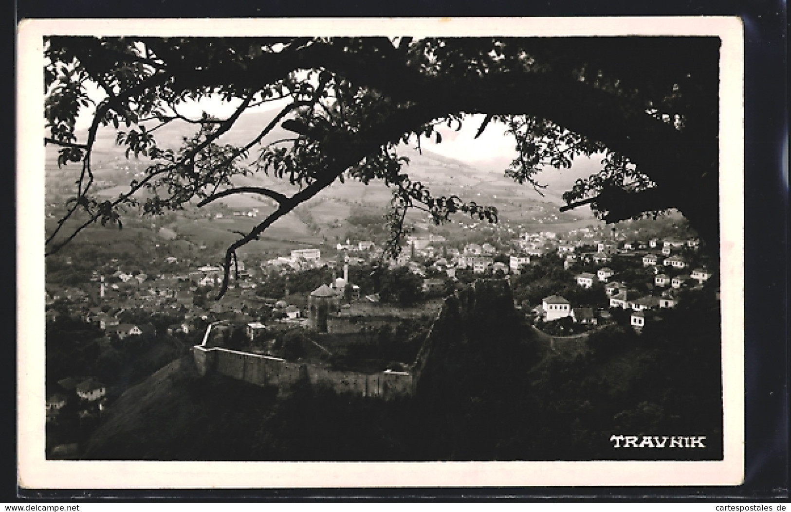 AK Travnik, Ortsansicht Mit Festung Aus Der Vogelschau  - Bosnia Erzegovina