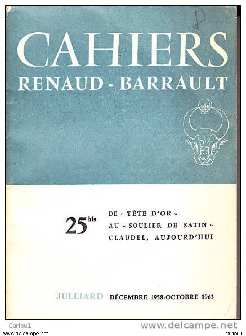 C1 Cahiers RENAUD BARRAULT 1964 Paul CLAUDEL AUJOURD HUI Port Inclus France - Franse Schrijvers