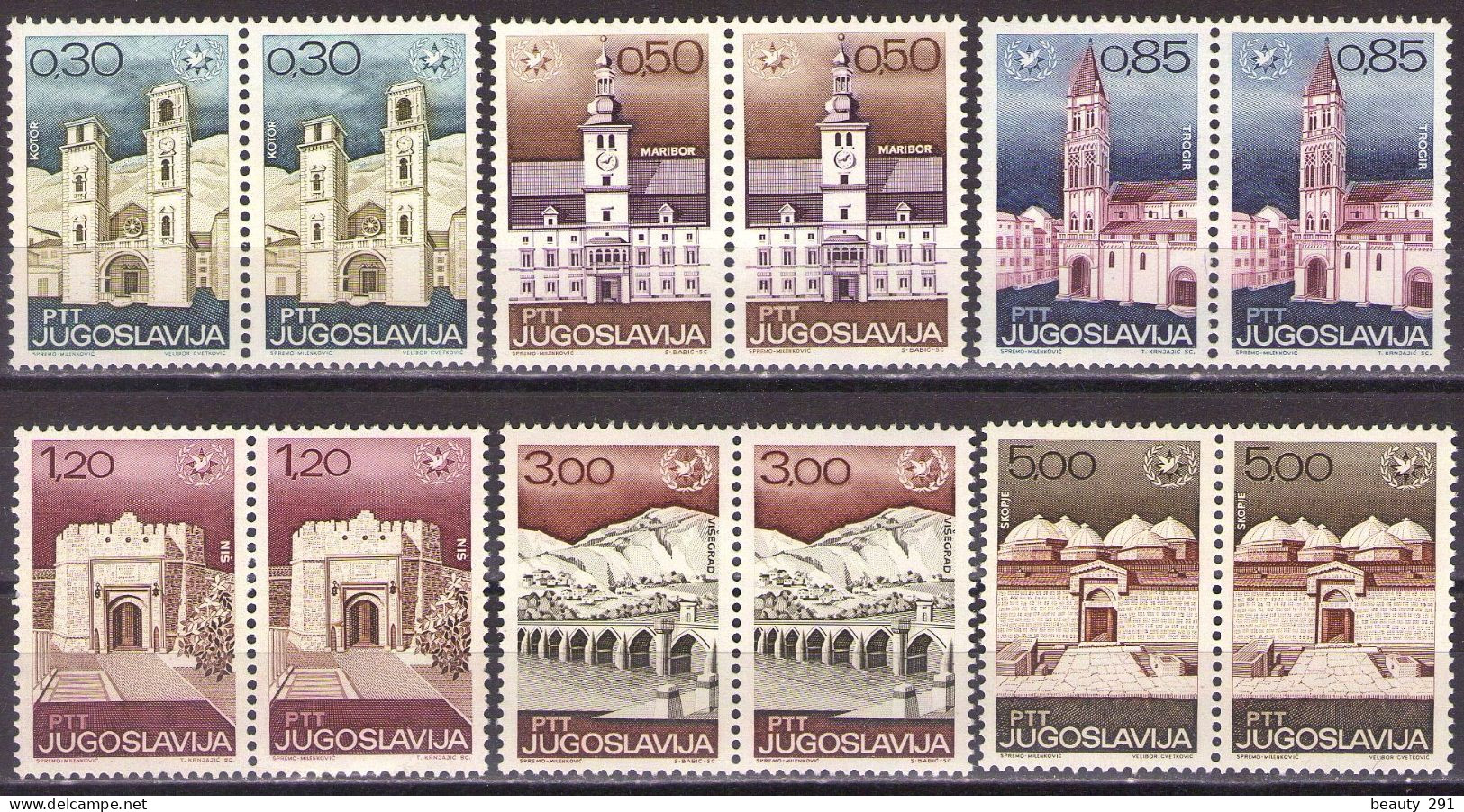 Yugoslavia 1967 - International Tourism Year - Mi 1222-1227 - MNH**VF - Nuovi