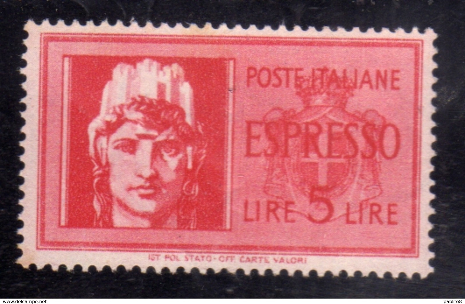 ITALIA REGNO ITALY KINGDOM 1945 LUOGOTENENZA ESPRESSO SPECIAL DELIVERY LIRE 5 MNH - Nuovi