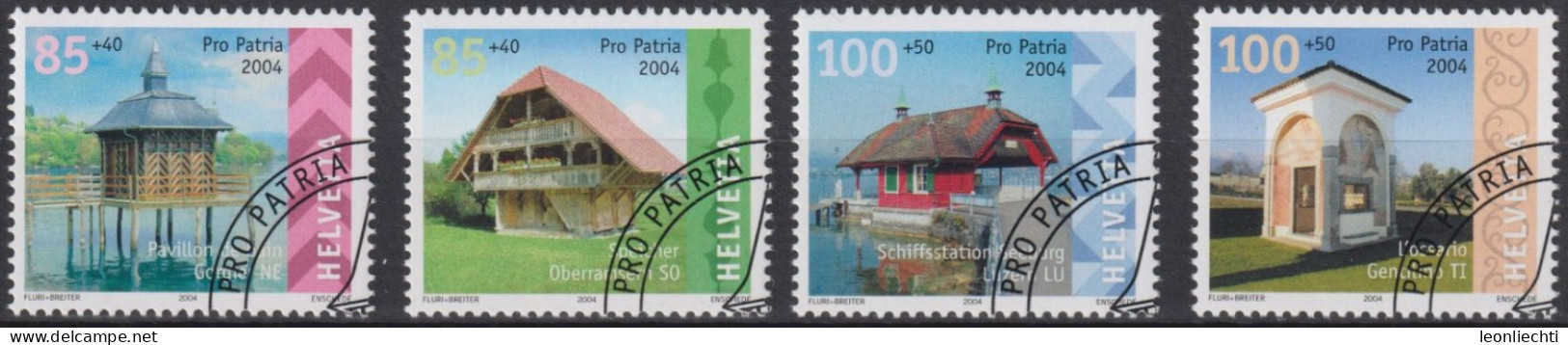 2004 Schweiz Pro Patria, Wertvolle Kleinbauten ⵙ Zum:CH B284-287, Mi:CH 1874-1877, Yt:CH 1804-1807 - Gebraucht