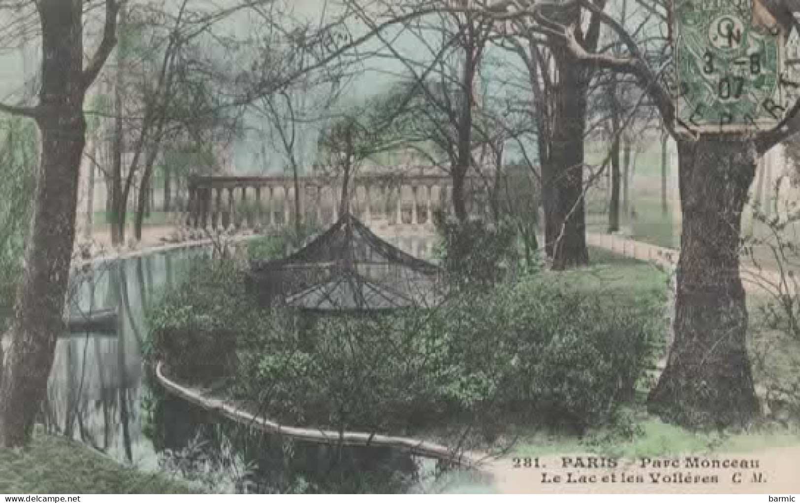 PARIS, PARC MONCEAU, LE LAC DES VOLIERES COULEUR  REF 16269 - Parcs, Jardins