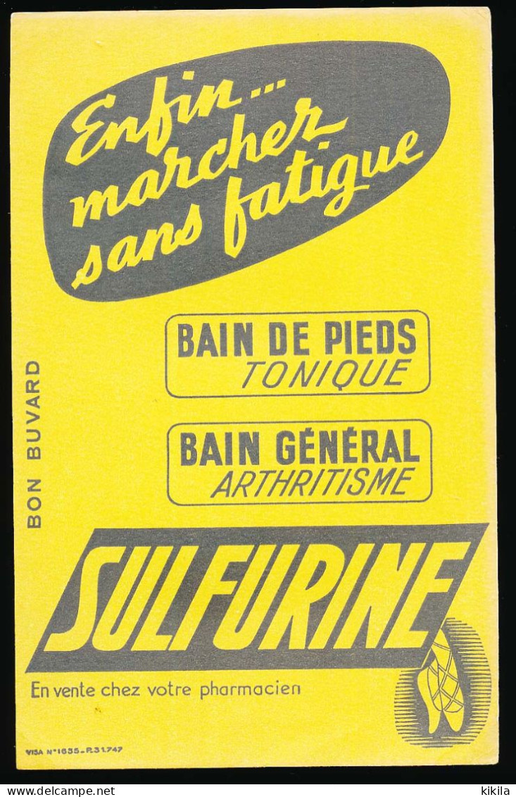 Buvard 13,5 X 21,1 Marcher Sans Fatigue SULFURINE Bain De Pieds Tonique Bain Général Arthritisme - Drogerie & Apotheke