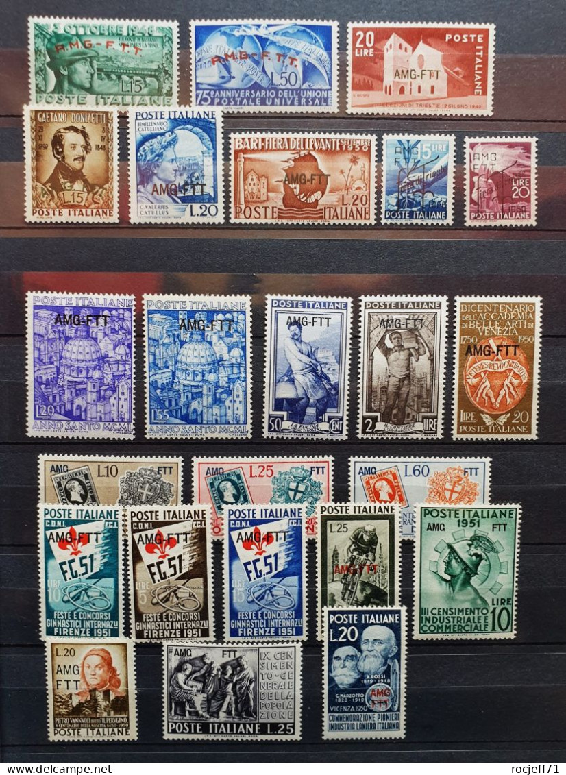 05 - 24 - Gino - Trieste - Zone A - Italie Surchargé AMG - FTT - Lot De Timbres Tous ** - MNH - Ongebruikt