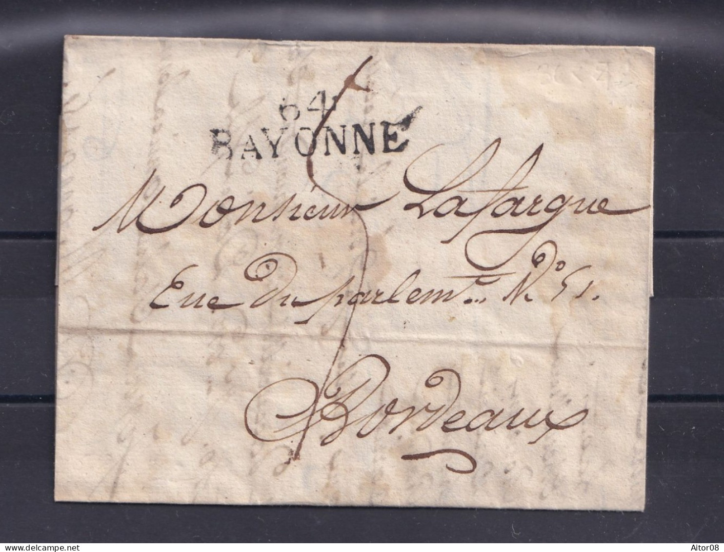 LAC DE  1822 .DE BAYONNE A BORDEAUX  .TRES INTERESSANTS.  ETAT CORRECT - 1801-1848: Vorläufer XIX