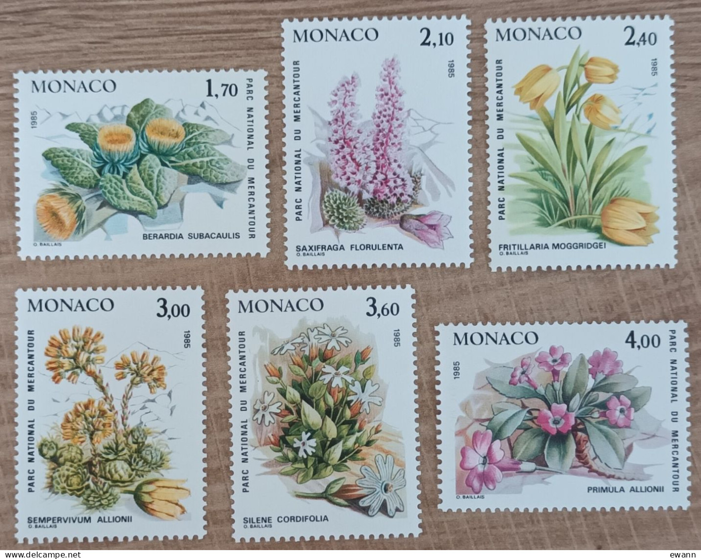 Monaco - YT N°1461 à 1466 - Plantes Du Parc National Du Mercantour - 1985 - Neuf - Ungebraucht