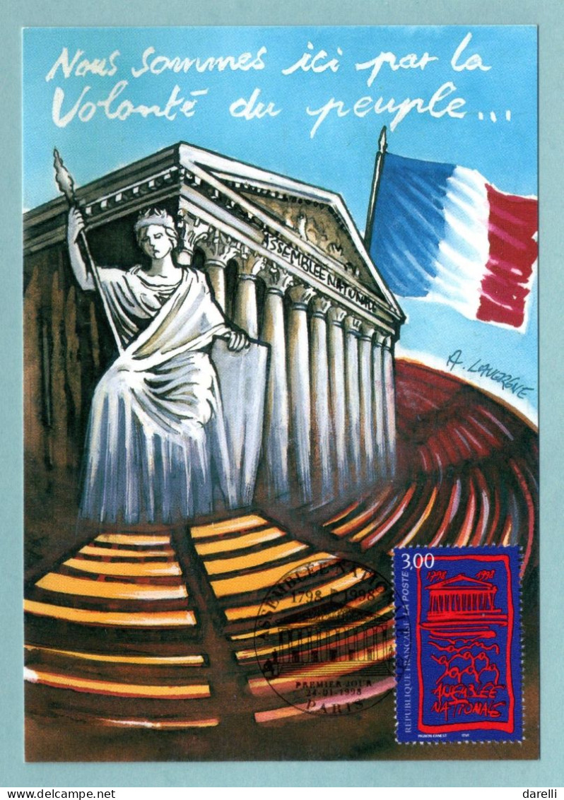 Carte Maximum 1998 - Assemblée Nationale - YT 3132 - Paris - 1990-1999