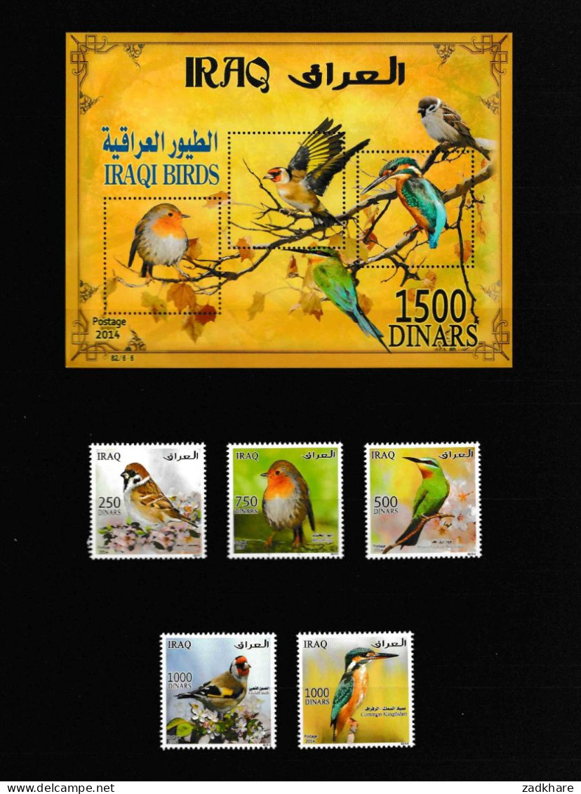 Iraq 2014 Birds Vögel Complete Set 5V+BLock Postfrisch MNH** - Irak