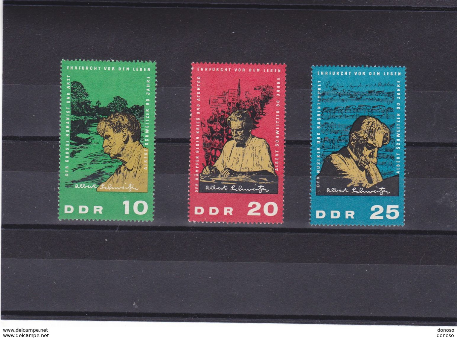 RDA  1965 ALBERT SCHWEITZER Yvert 783-785 NEUF** MNH - Nobelpreisträger