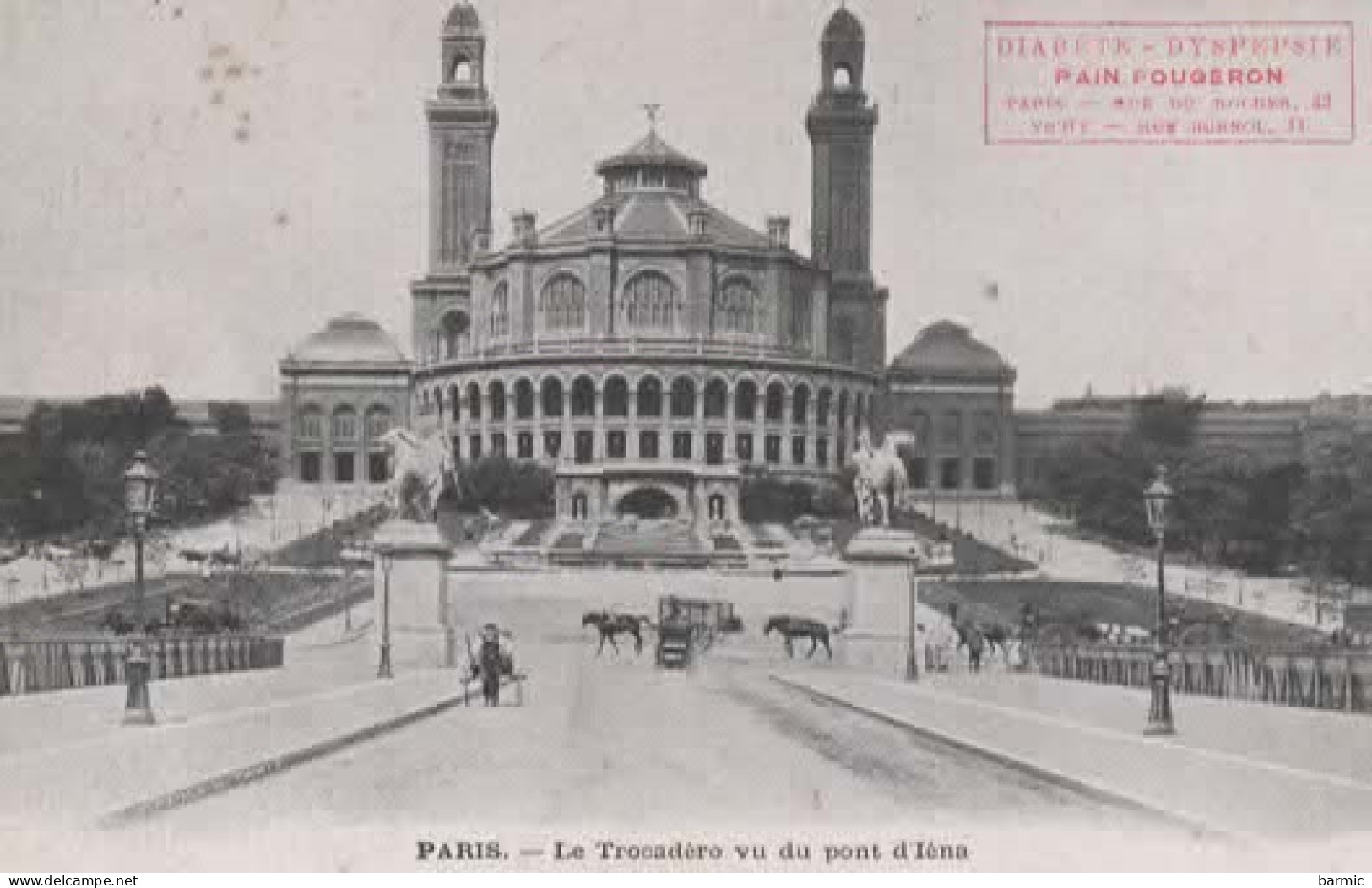 PARIS, LE TROCADERO VU DU PONT D IENA, ATTELAGES, PERSONNAGES  REF 16272 - Autres Monuments, édifices