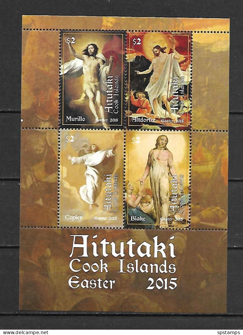 Aitutaki 2015 Art - Paintings - Easter MS MNH - Altri & Non Classificati