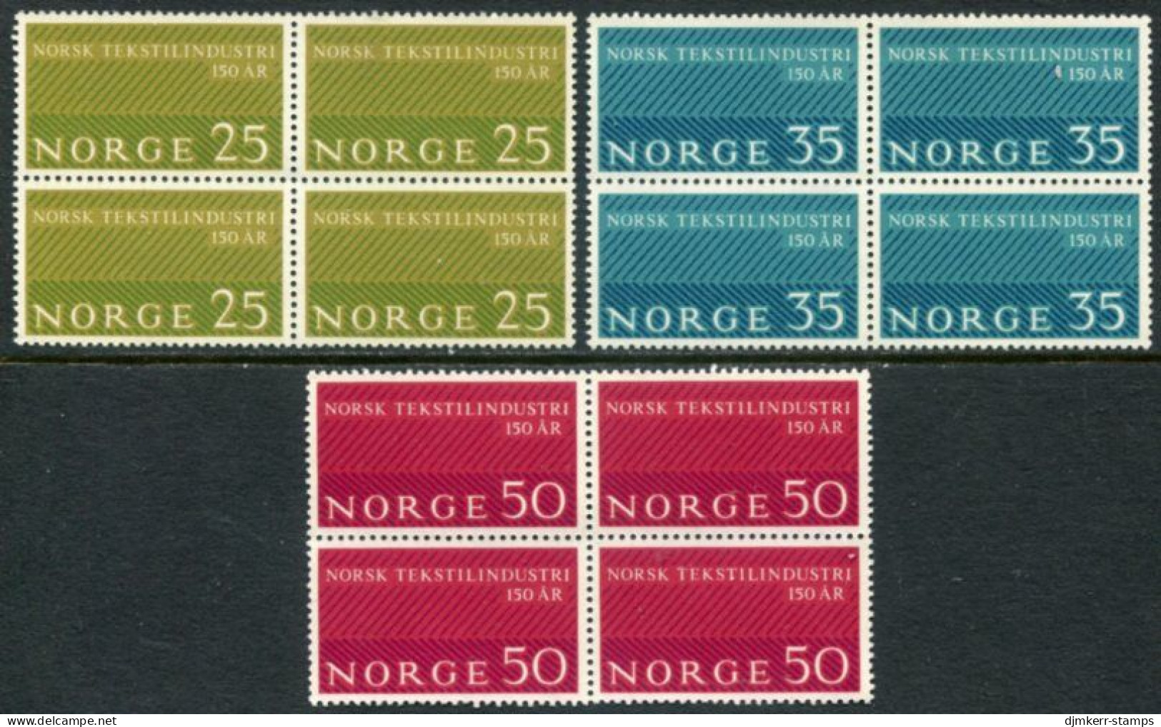 NORWAY 1963 Textile Industry Blocks Of 4 MNH / **.  Michel 500-02 - Unused Stamps