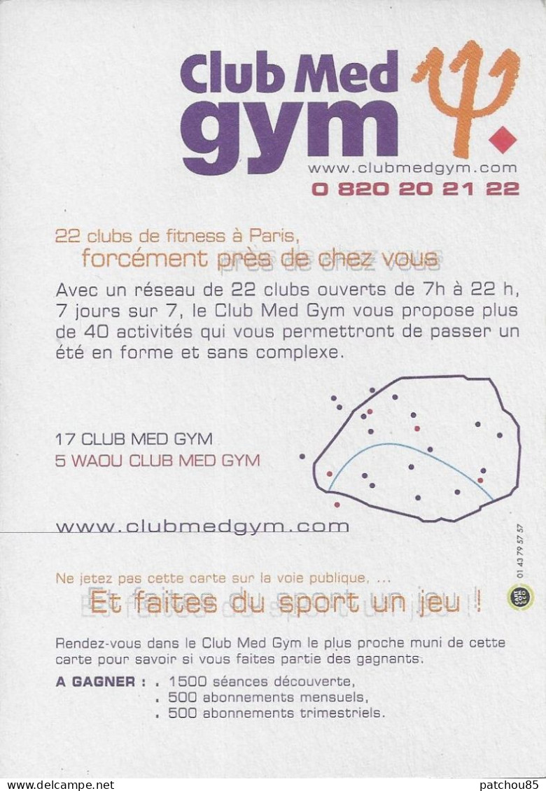 Flyer  Publicité Club Med Gym - Advertising