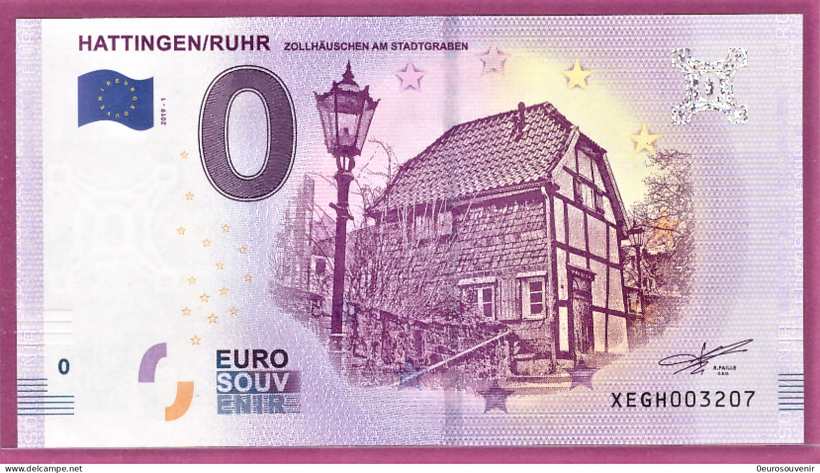 0-Euro XEGH 2019-1 HATTINGEN / RUHR - ZOLLHÄUSCHEN AM STADTGRABEN - Essais Privés / Non-officiels