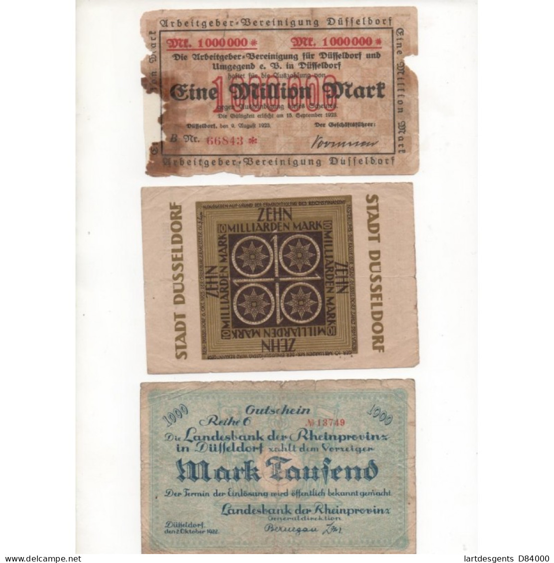 NOTGELD - DUSSERDORF - 10 Different Notes (D080) - [11] Emissions Locales