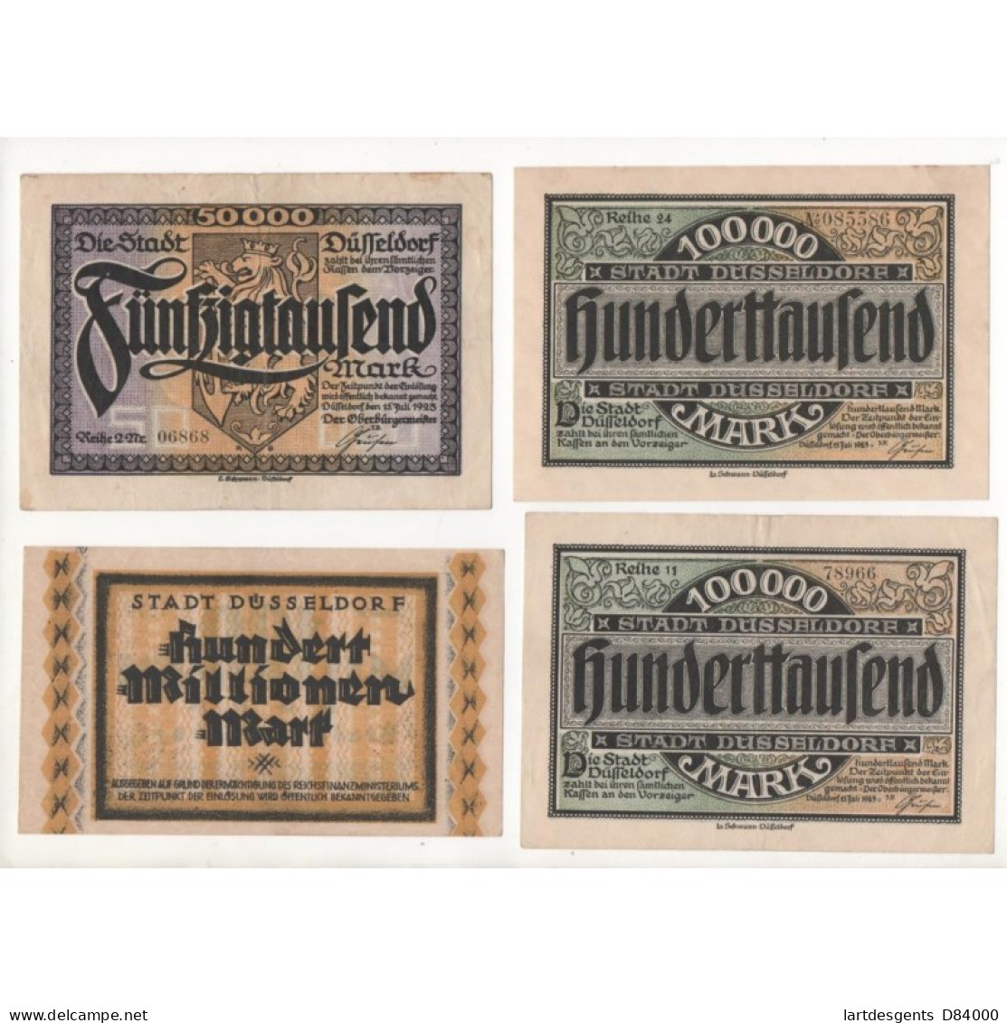 NOTGELD - DUSSELDORF - 15 Different Notes - VARIANTE (D084) - Lokale Ausgaben