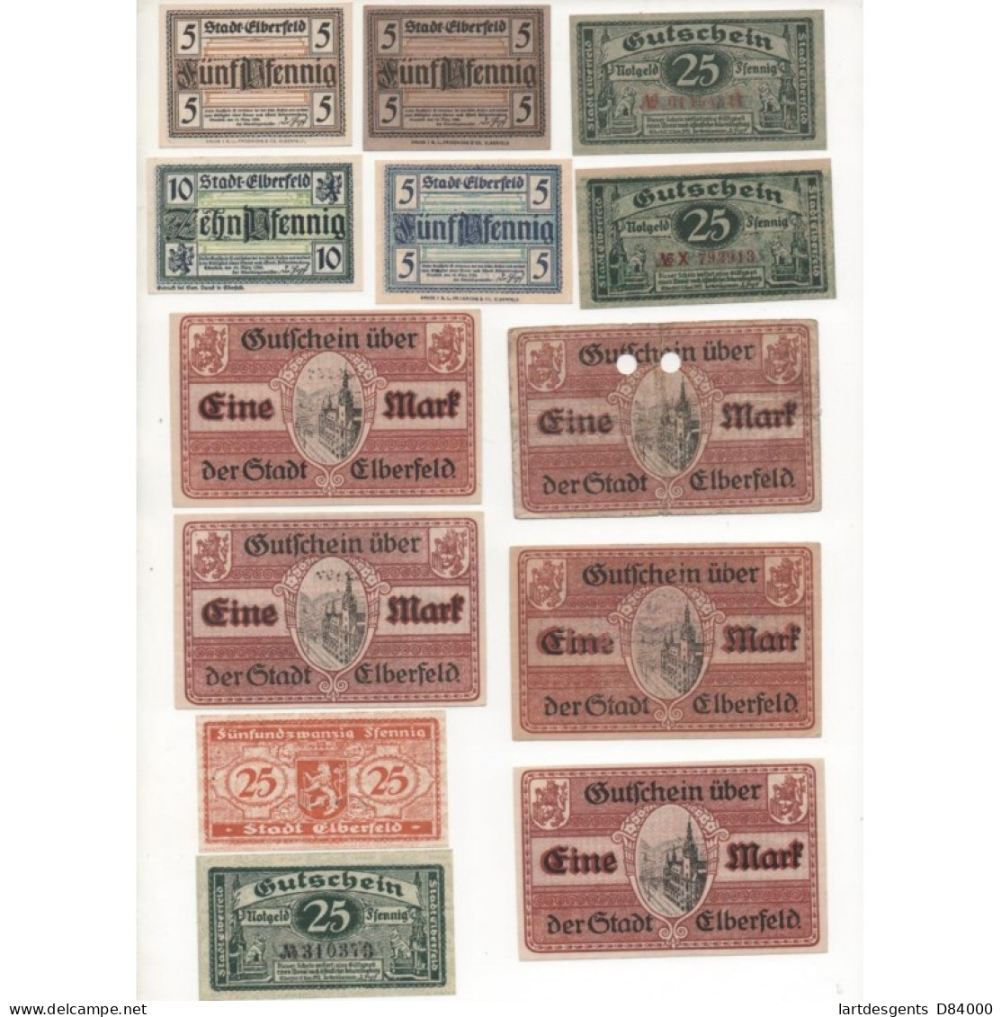 NOTGELD - ELBERFELD - 18 Different Notes - VARIETE (E027) - Lokale Ausgaben