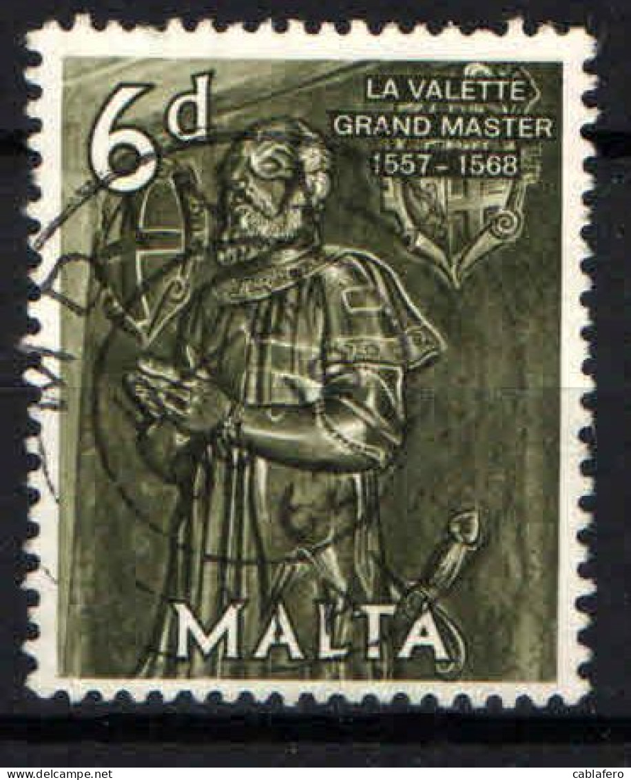 MALTA - 1962 - COMMEMORAZIONE DEL GRANDE ASSEDIO - GRAN MAESTRO LA VALLETTE - USATO - Malta (...-1964)