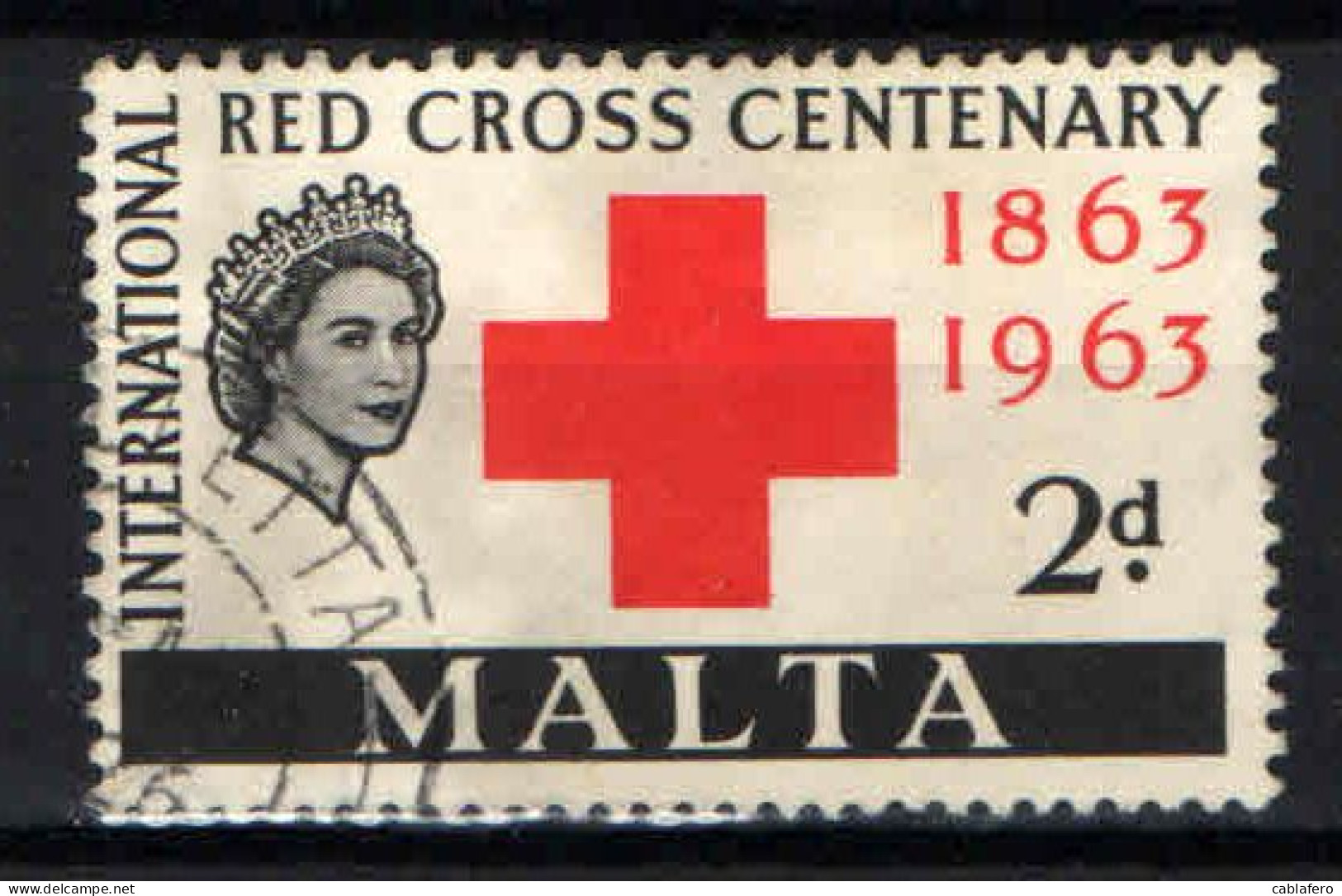 MALTA - 1963 - CENTENARIO DELLA CROCE ROSSA - USATO - Malta (...-1964)