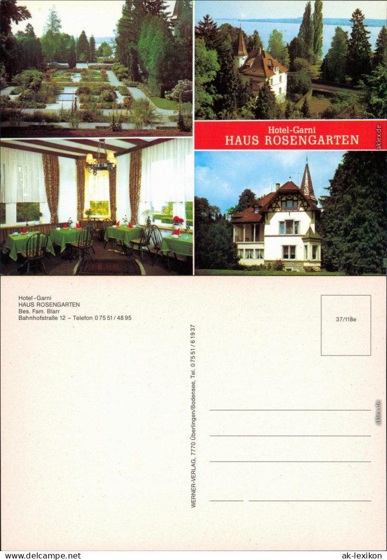 Ansichtskarte Überlingen Hotel-Garni - Haus Rosengarten 1988 - Ueberlingen