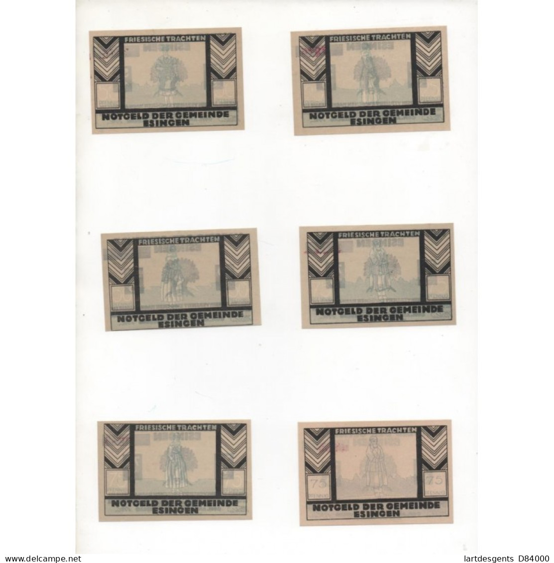 NOTGELD - ESINGEN - 12 Different Notes - 25 & 50 & 75 Pfennig (E061) - [11] Emissions Locales