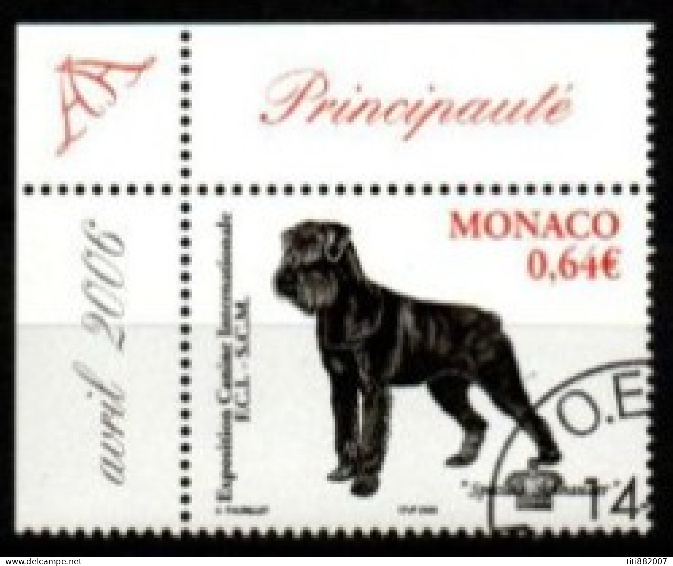 MONACO   -   2006 .  Y&T N° 2538 Oblitéré .  Chien   /   Schnauzer - Used Stamps