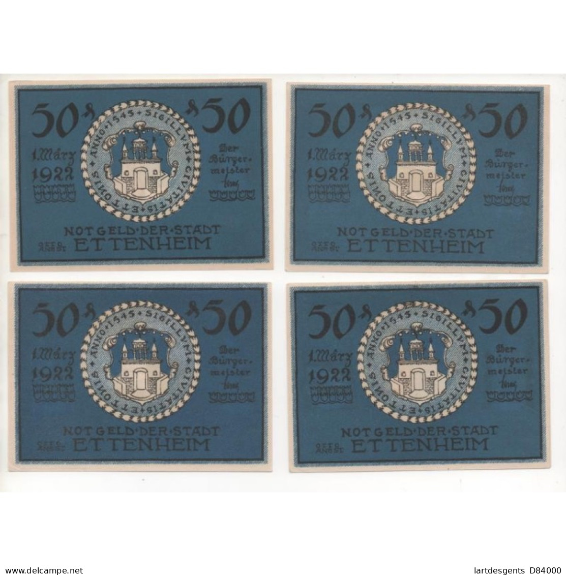 NOTGELD - ETTENHEIM - 13 Different Notes 50 Pfennig (E077) - [11] Emissions Locales