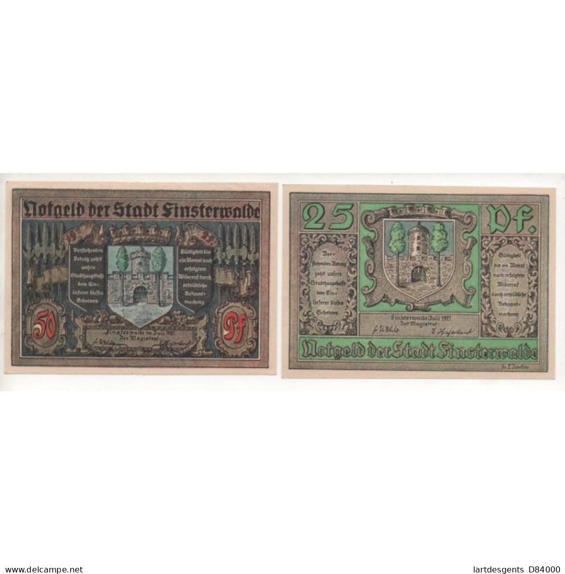 NOTGELD - FINSTERNALDE - 11 Different Notes (F005) - [11] Emissions Locales