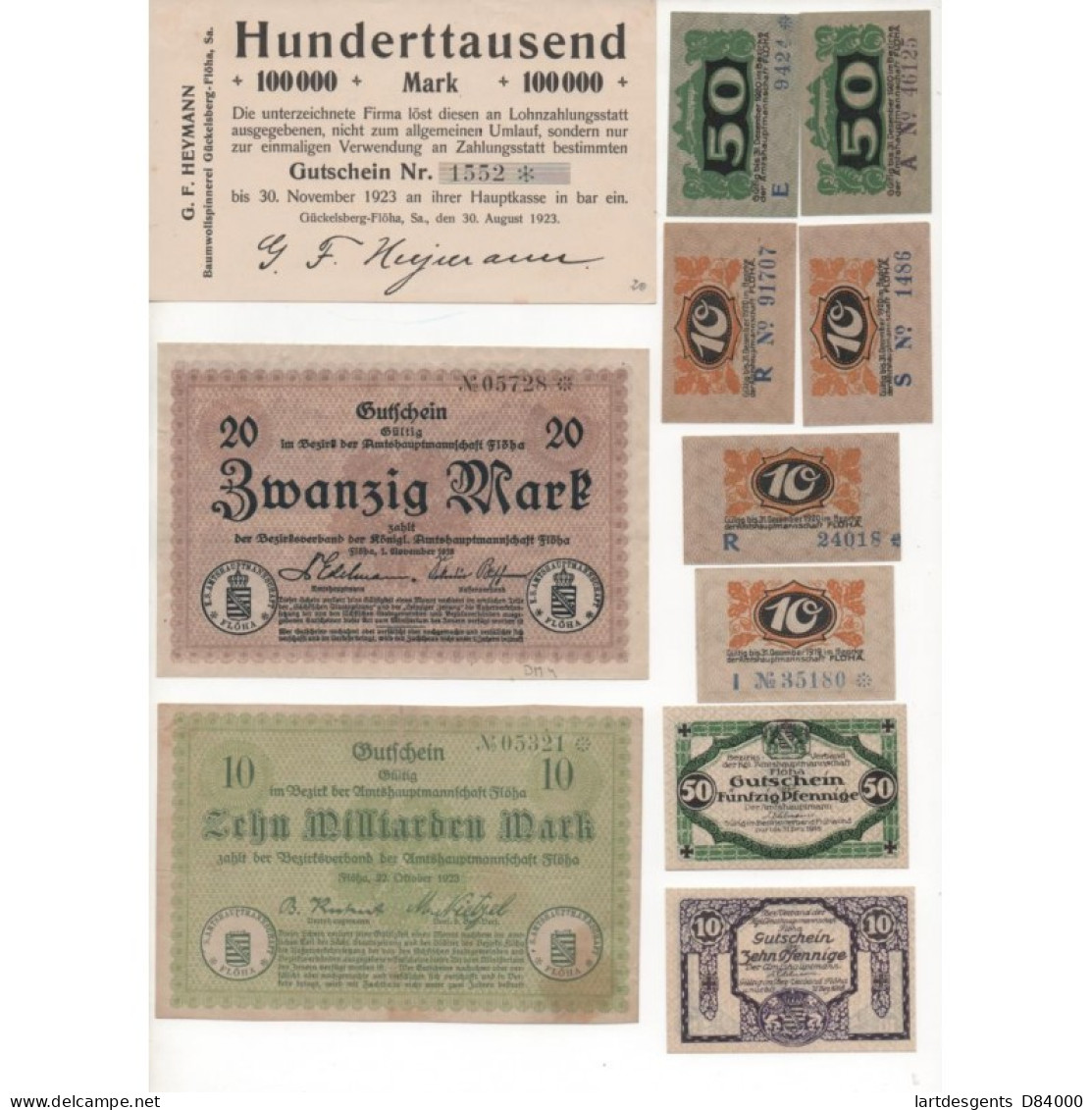 NOTGELD - FLOHA - 11 Different Notes  (F008) - [11] Emissions Locales