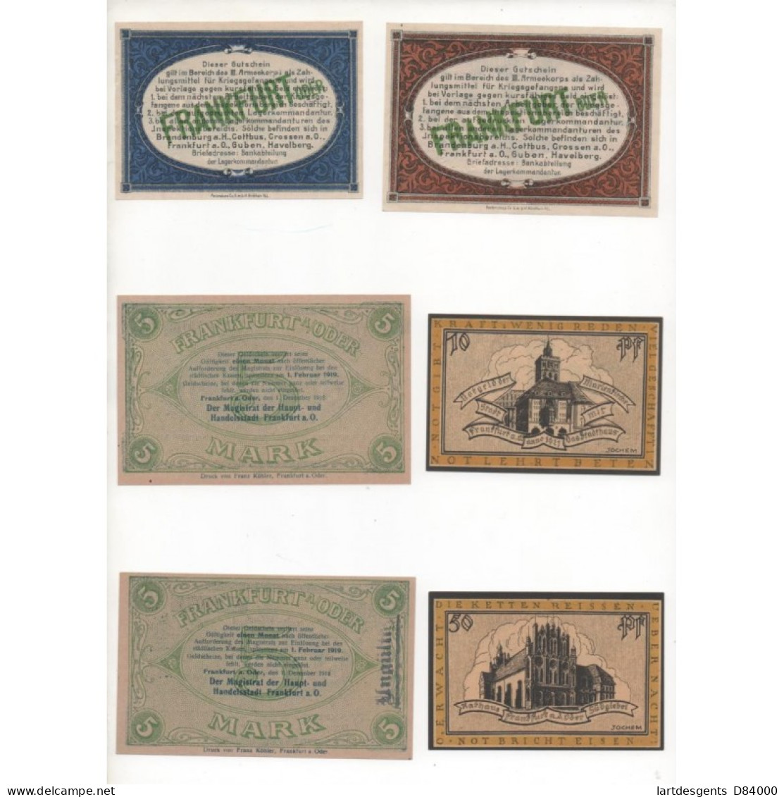 NOTGELD - FRANKFURT - 20 Different Notes - 1917-1918 (F020) - Lokale Ausgaben