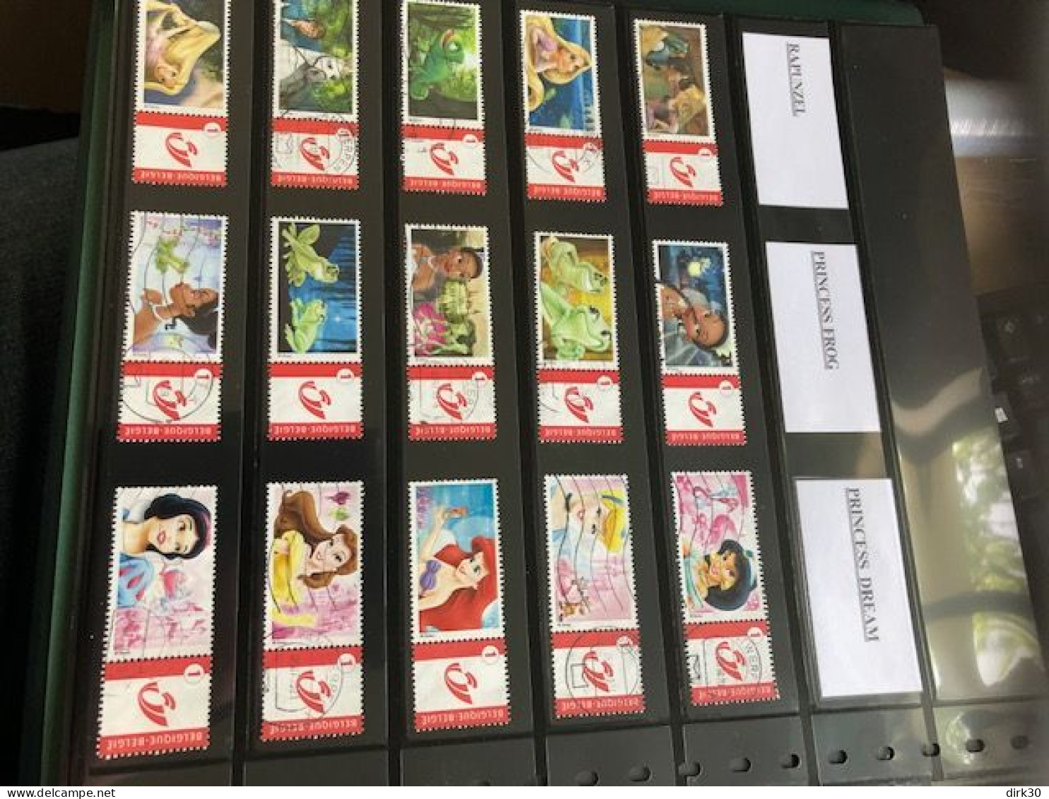 Belgie Duostamps Disney Princesses 15x Gestempeld Gepersonaliseerde Zegels (staat Zie Scan) - Oblitérés