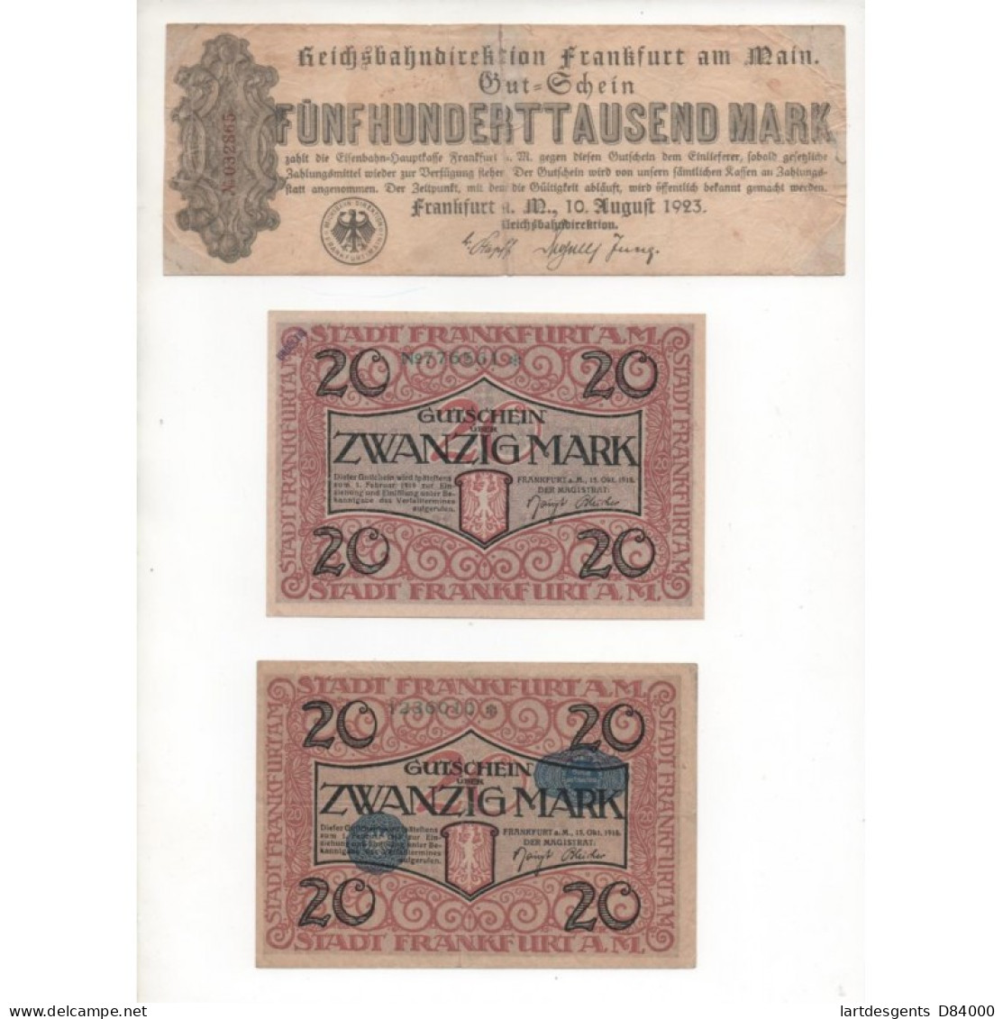 NOTGELD - FRANKFURT - 6 Different Notes (F021) - [11] Emissions Locales