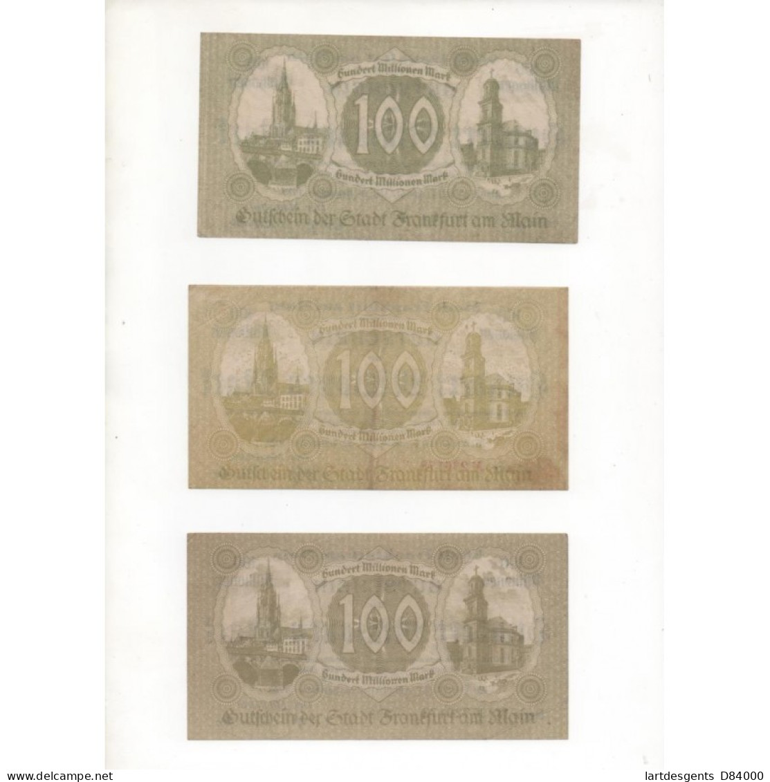 NOTGELD - FRANKFURT - 9 Different Notes - 100 Millionen - 1923 (F031) - Lokale Ausgaben