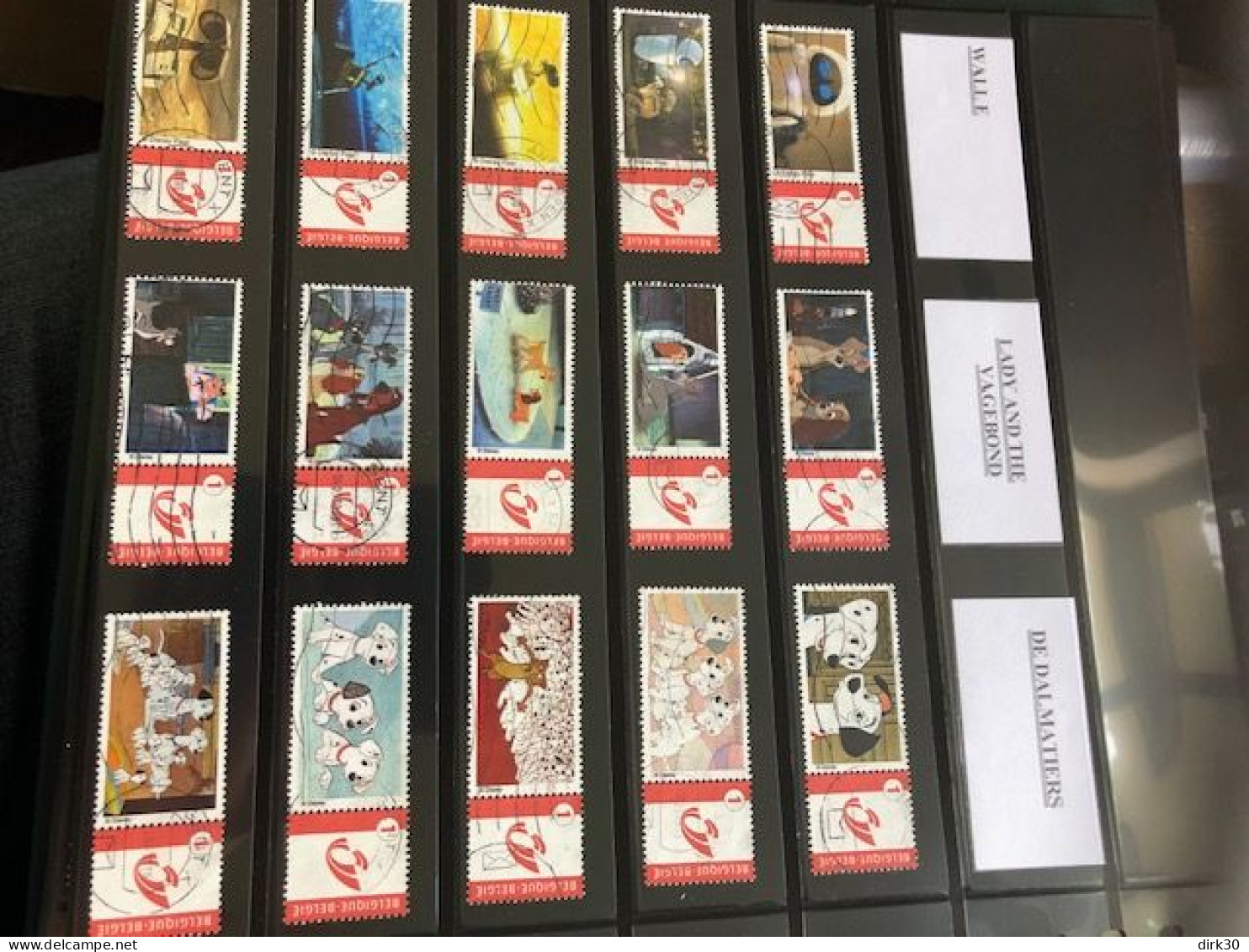 Belgie Duostamps Disney Dalmatians Lady  15x Gestempeld Gepersonaliseerde Zegels (staat Zie Scan) - Afgestempeld