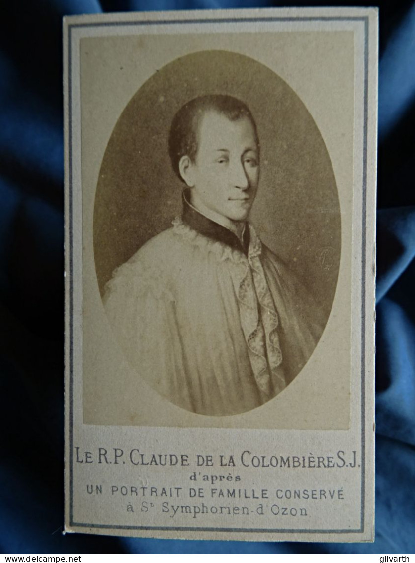 Photo CDV  R.P. Claude De La Colombière Portrait (tableau) De Famille Conservé à St Symphorien D'Ozon CA 1875 - L445 - Alte (vor 1900)