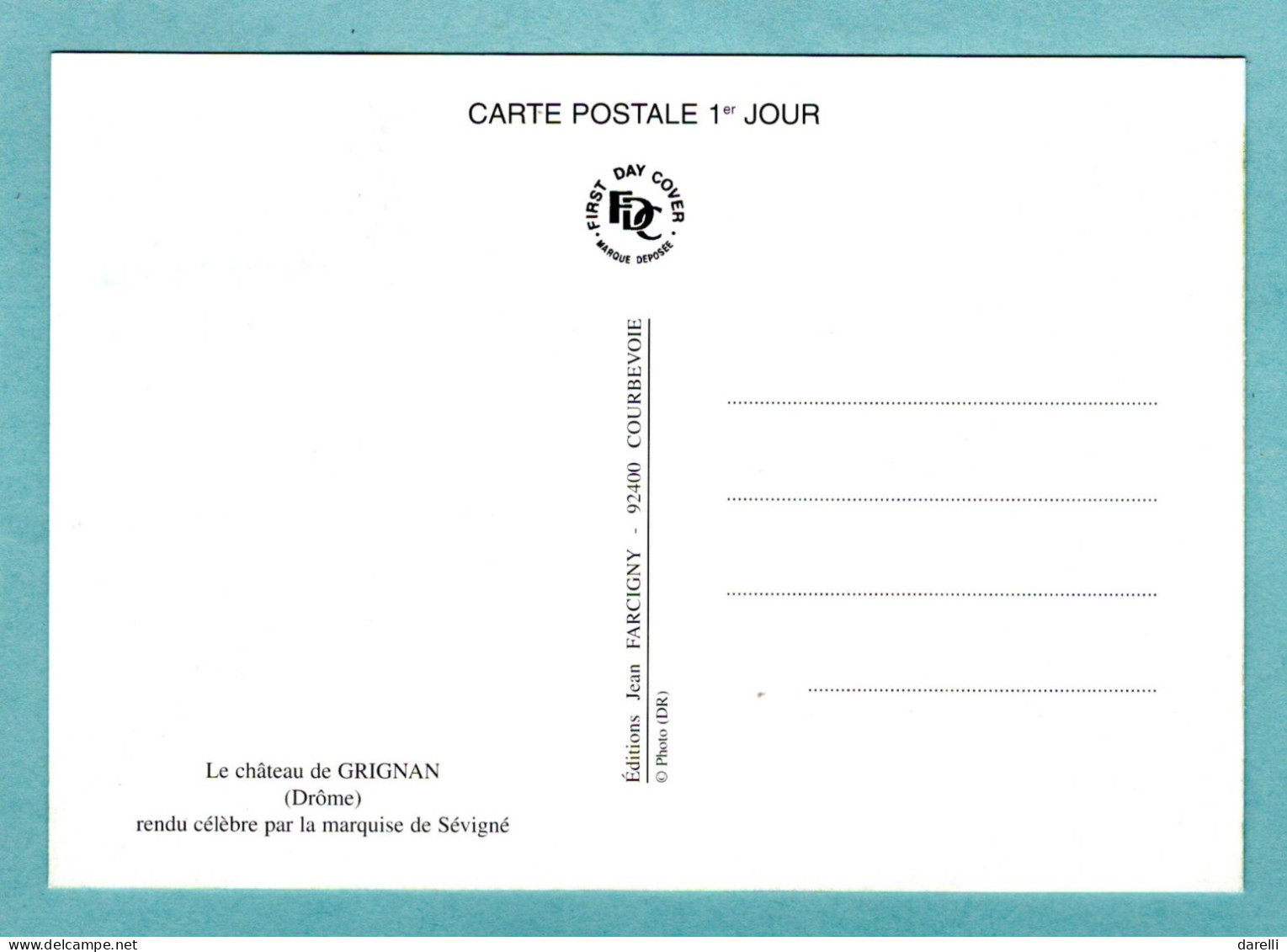 Carte Maximum 2001 - Château De Grignan - YT 3415 - 26 Grignan - 2000-2009