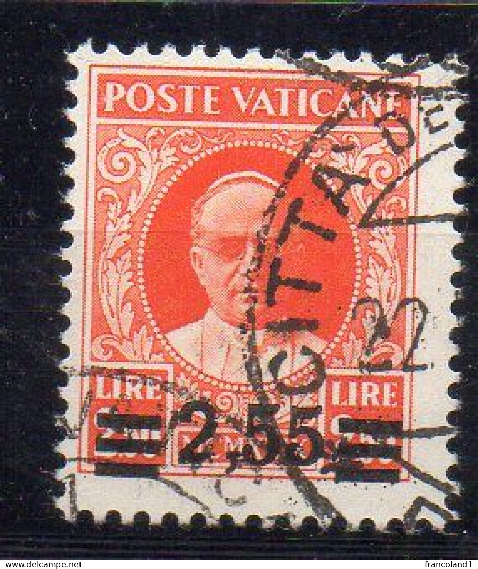 1934 Vaticano Provvisoria N. 38  2.55 Su 2,5  Timbrato Used Sassone 350 Euro - Used Stamps