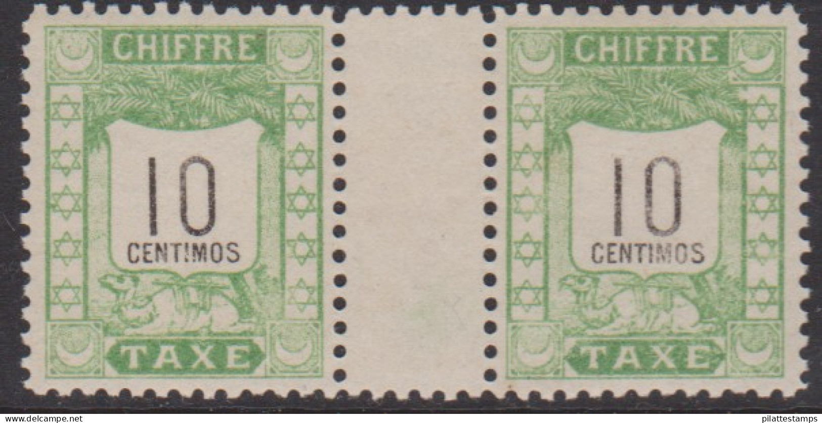 Maroc Postes Locales  70** Paire Interpanneau - Postes Locales & Chérifiennes