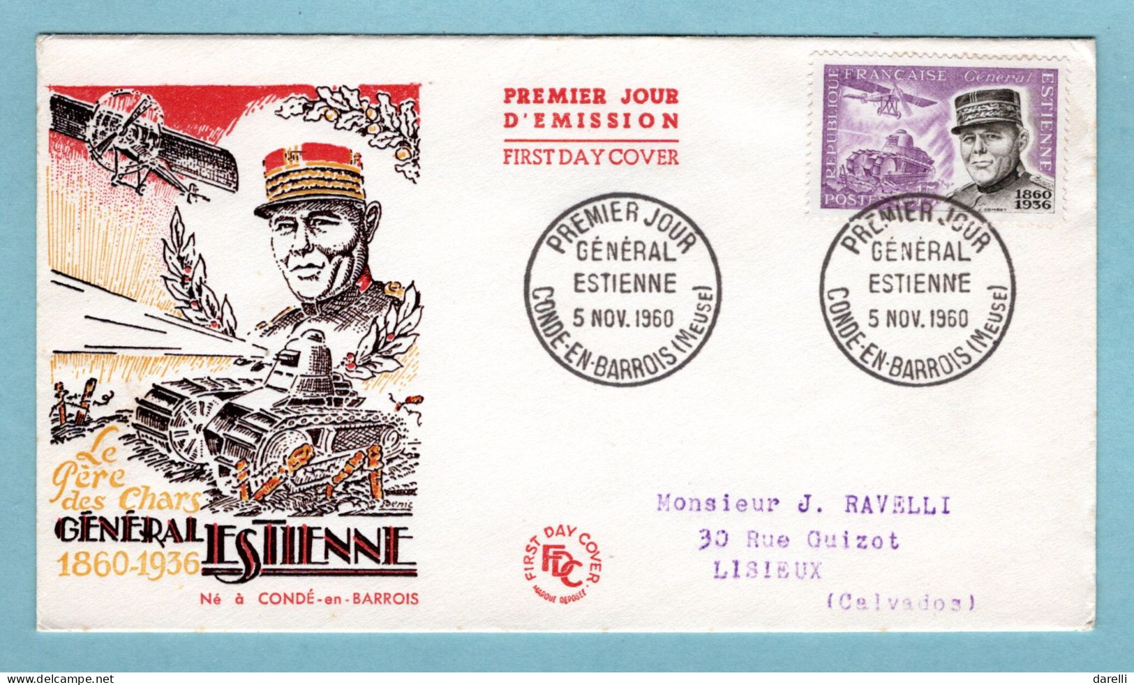FDC France 1960 - Général Estienne - YT 1270 - Condé En Barrois - 1960-1969