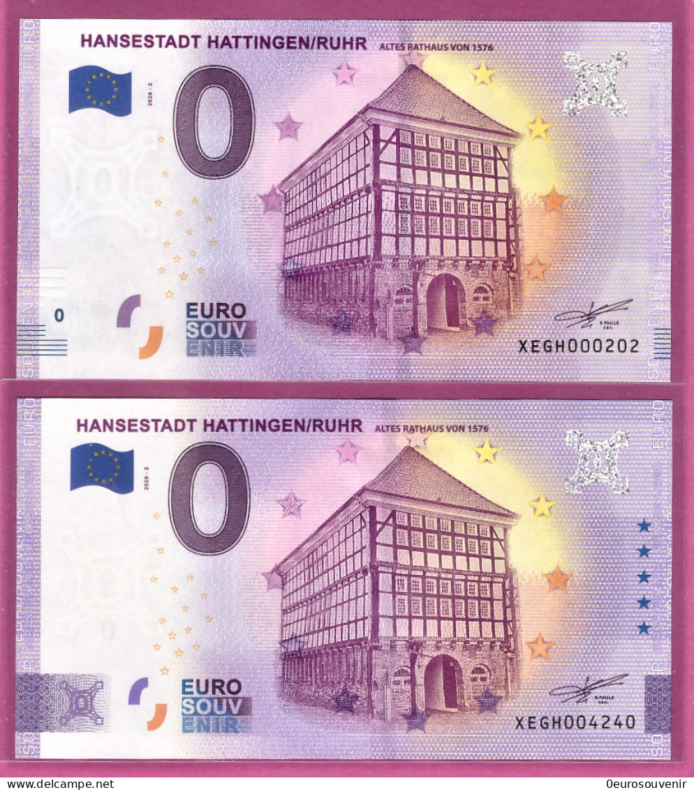 0-Euro XEGH 2020-2 HANSESTADT HATTINGEN / RUHR ALTES RATHAUS Set NORMAL+ANNIVERSARY - Privatentwürfe