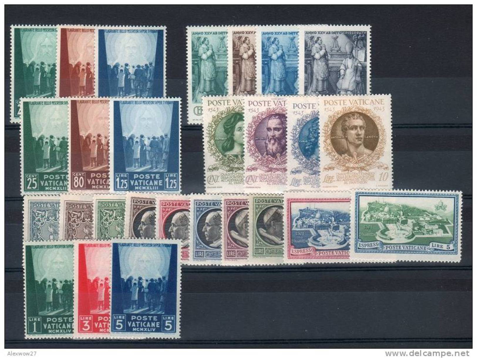 VATICANO / VATICAN CITY 1942-1945 --ANNATE COMPLETE -- YEARS COMPLETE **MNH - Volledige Jaargang