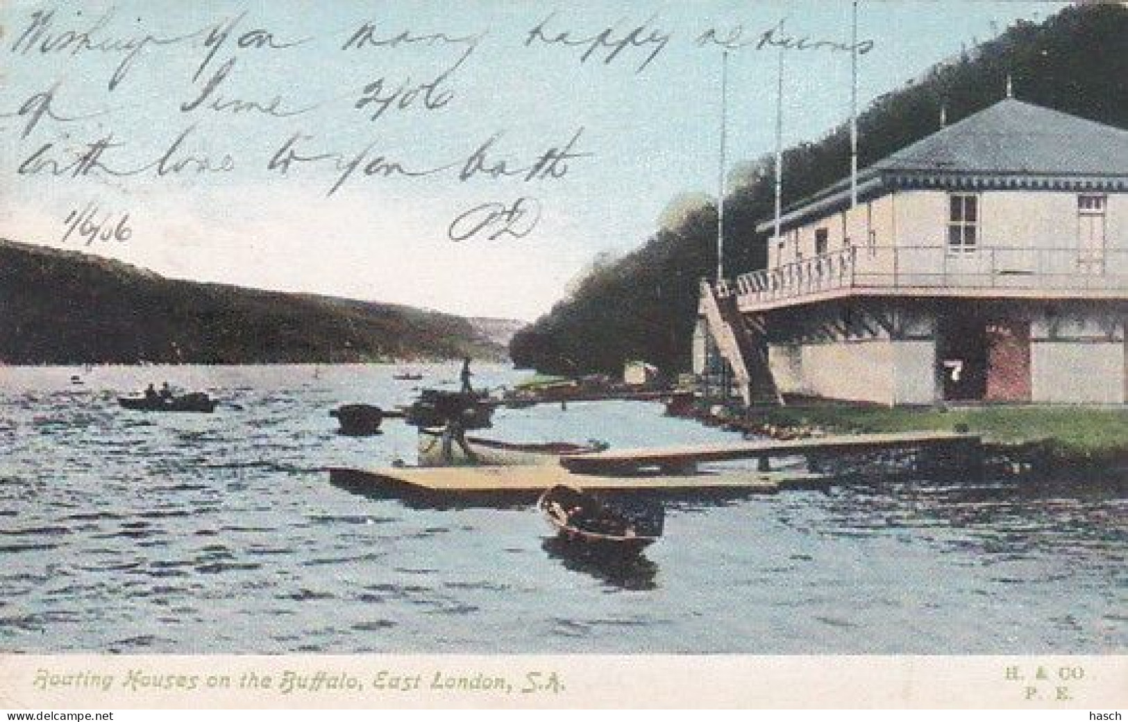 4823141East London, Roating Houses On The Buffalo.(postmark 1906)(see Corners, See Sides, See Backside) - Sud Africa